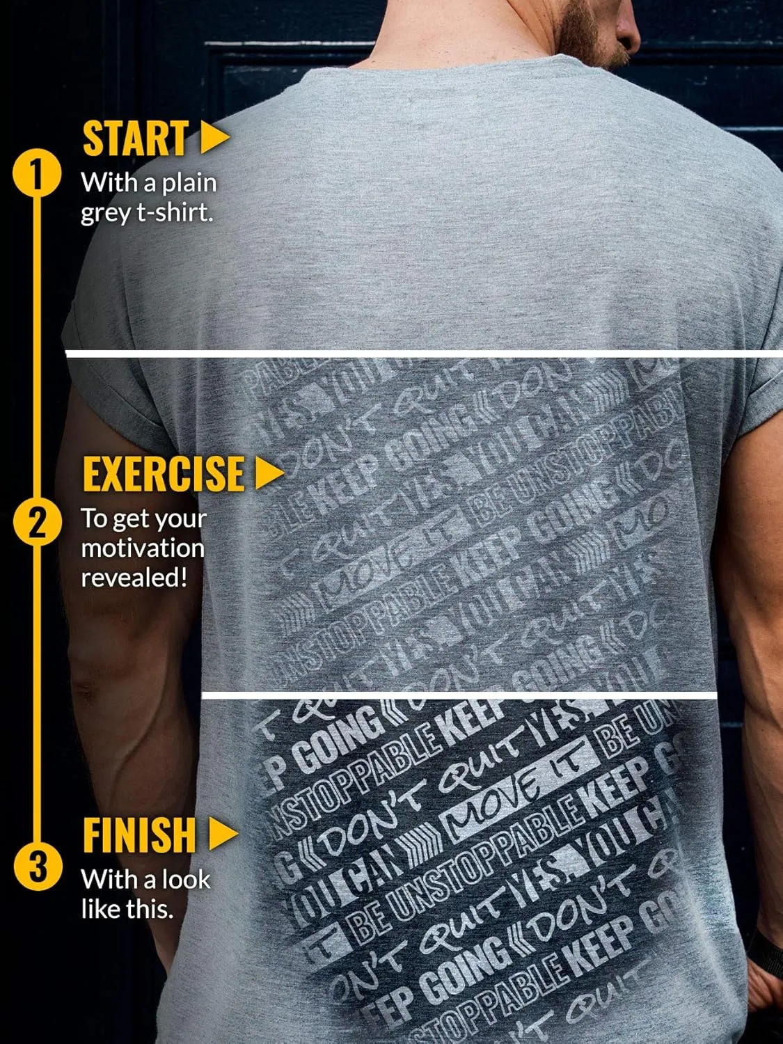 Actizio Men's Workout Shirt Sweat Activated Motivational Exercise Gym Moisture Wicking Fitness - Nobody Cares Work Harder