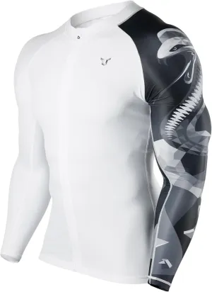ADOREISM Men's Long Sleeve Zip Rash Guard UPF 50  UV Sun Protection Quick Dry Swim Shirts for Fishing Hiking Surfing