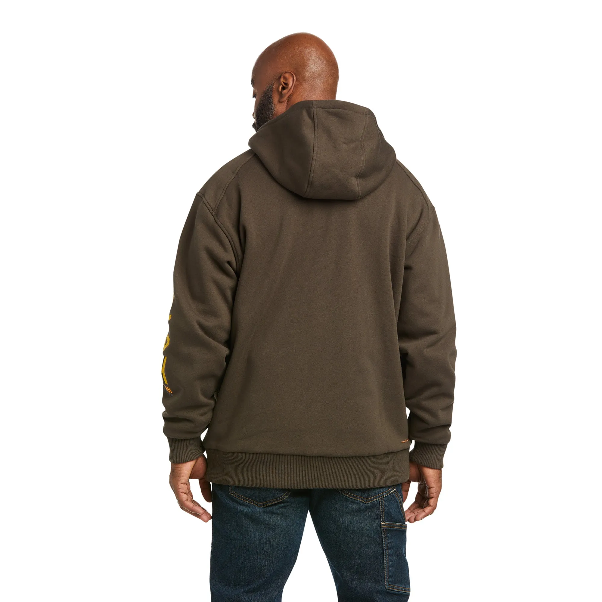 Ariat Men's Rebar All Weather Brown Full Zip Hoodie 10037644