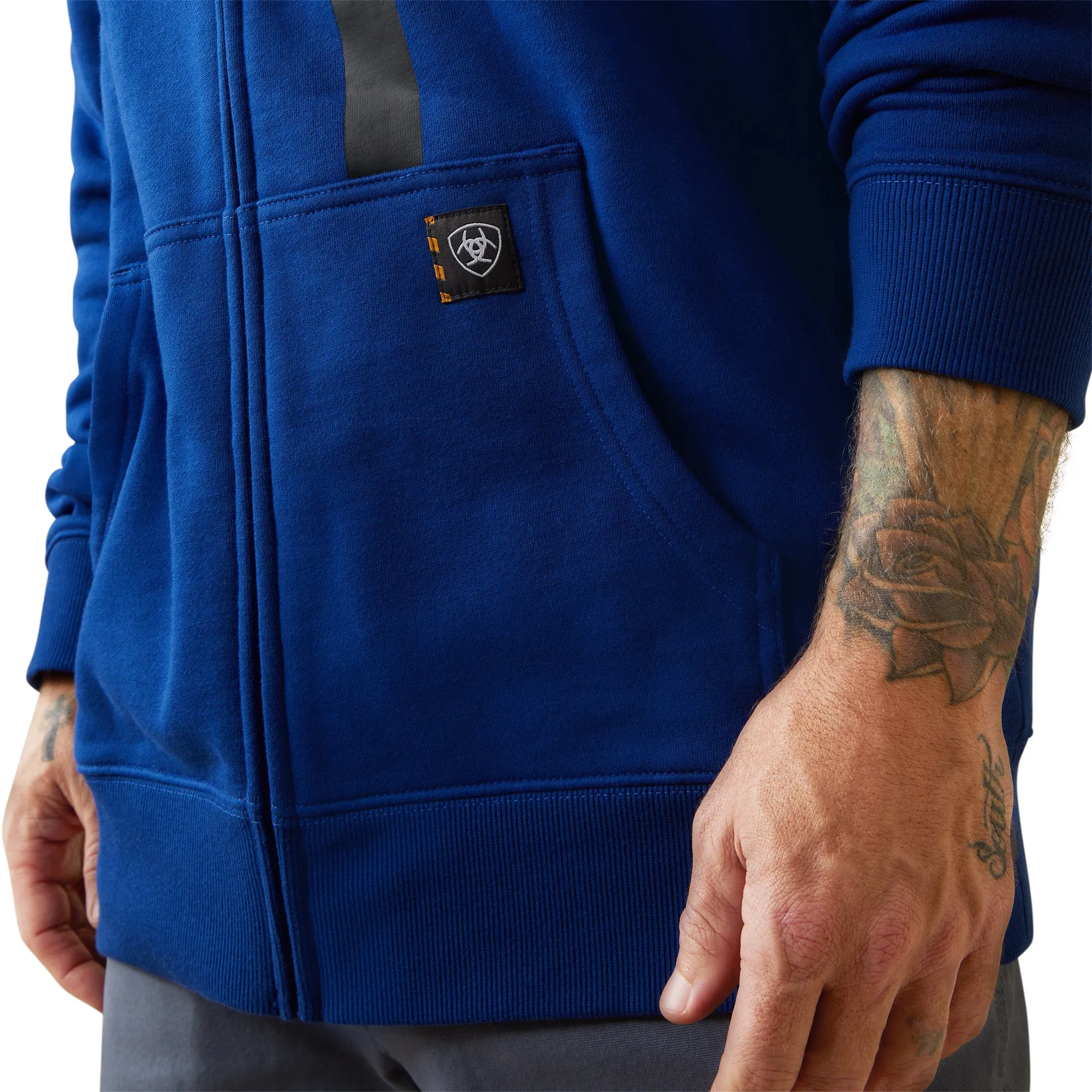 Ariat® Men's Rebar Workman Full Zip Royal Blue Hoodie 10043479
