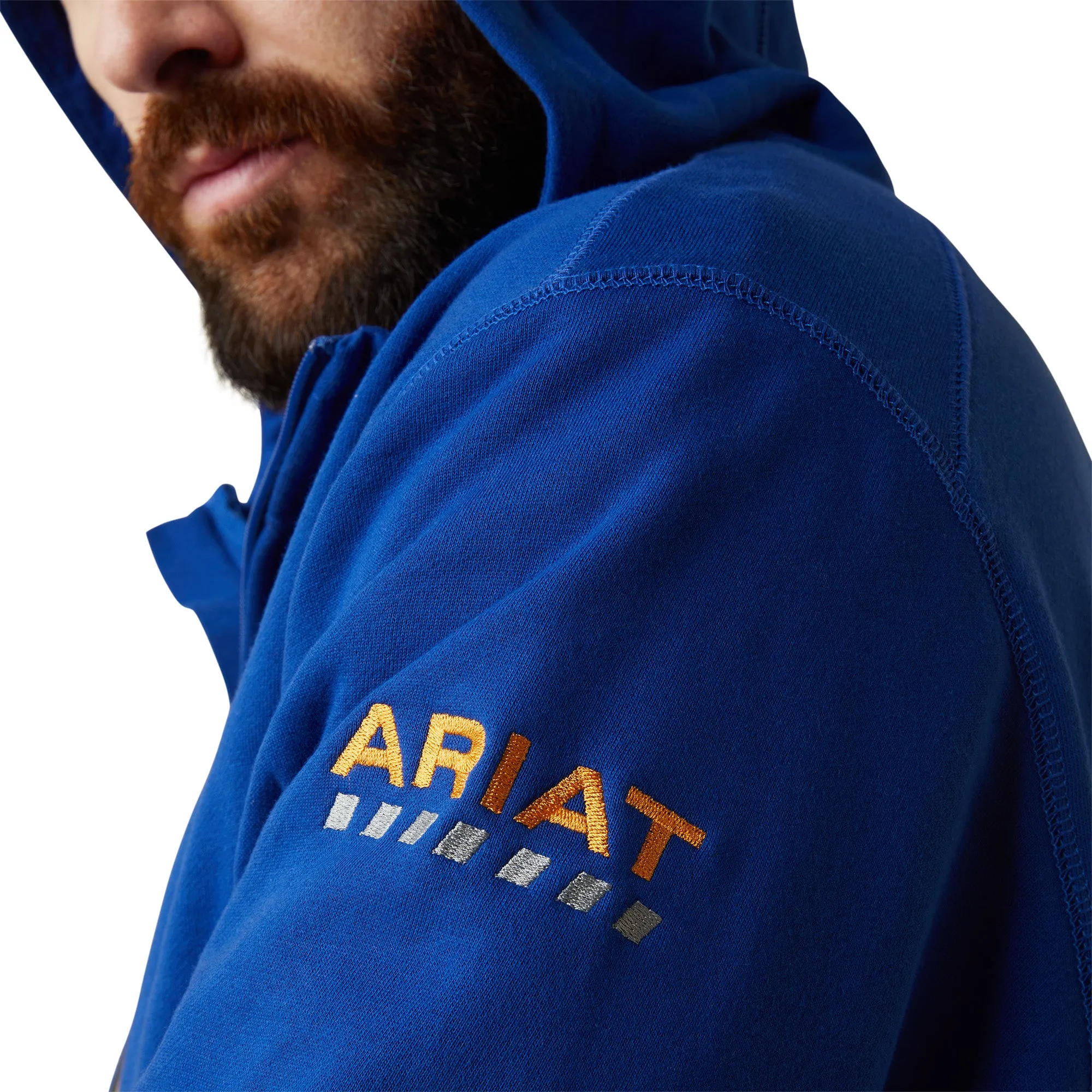 Ariat® Men's Rebar Workman Full Zip Royal Blue Hoodie 10043479