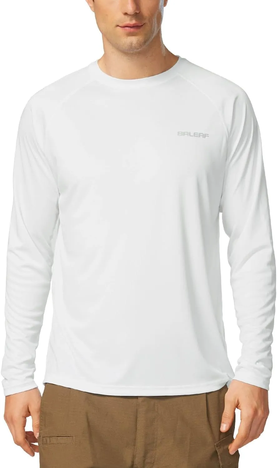 baleaf Men's Sun Protection Shirts UV SPF UPF 50  Long Sleeve Rash Guard Fishing Running Quick Dry Lightweight