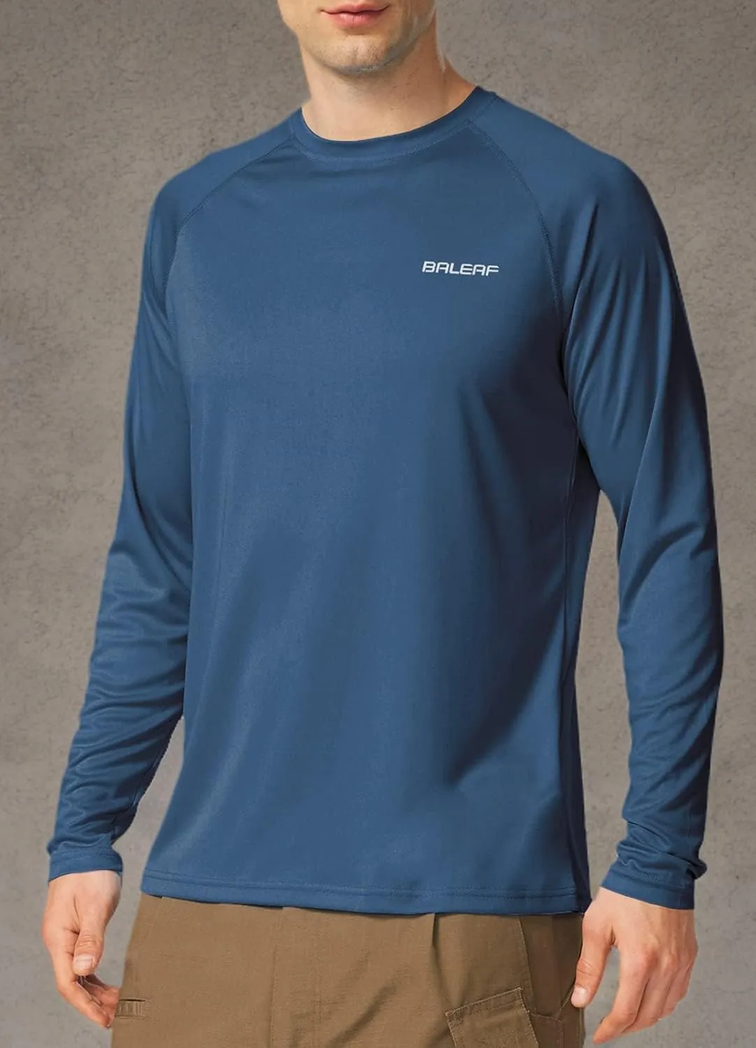 baleaf Men's Sun Protection Shirts UV SPF UPF 50  Long Sleeve Rash Guard Fishing Running Quick Dry Lightweight