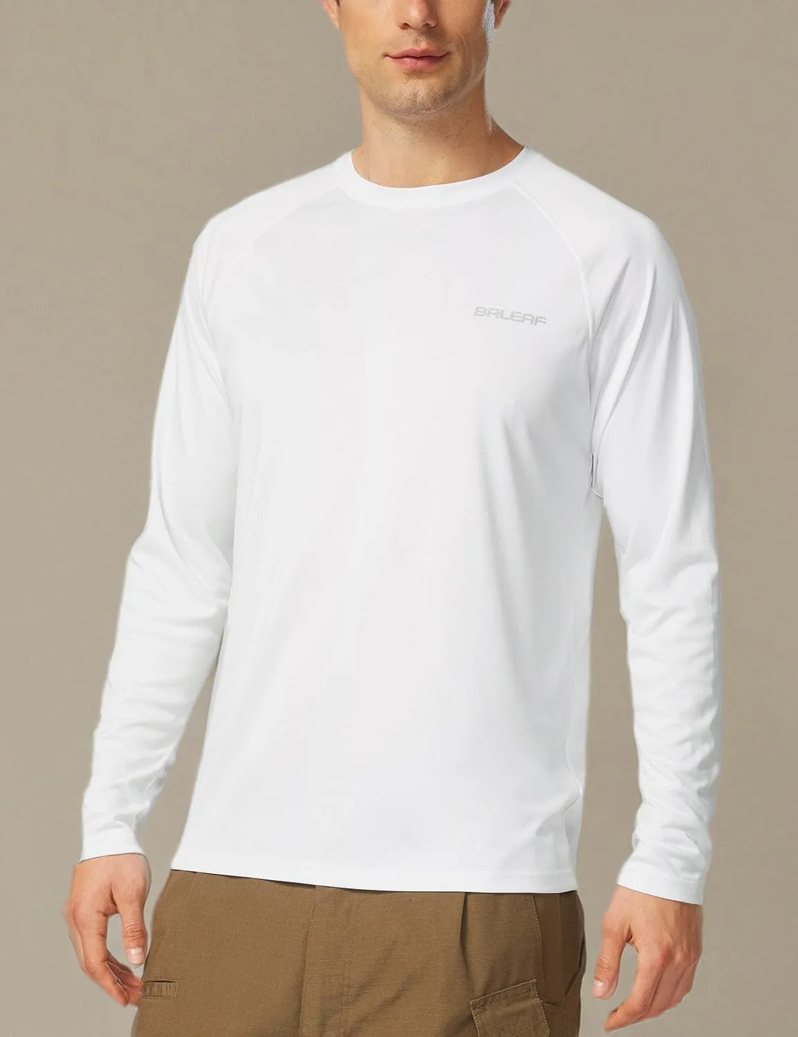 baleaf Men's Sun Protection Shirts UV SPF UPF 50  Long Sleeve Rash Guard Fishing Running Quick Dry Lightweight