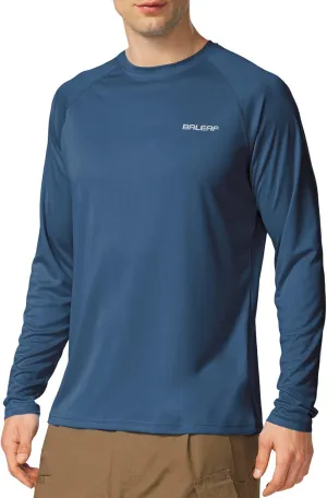 baleaf Men's Sun Protection Shirts UV SPF UPF 50  Long Sleeve Rash Guard Fishing Running Quick Dry Lightweight