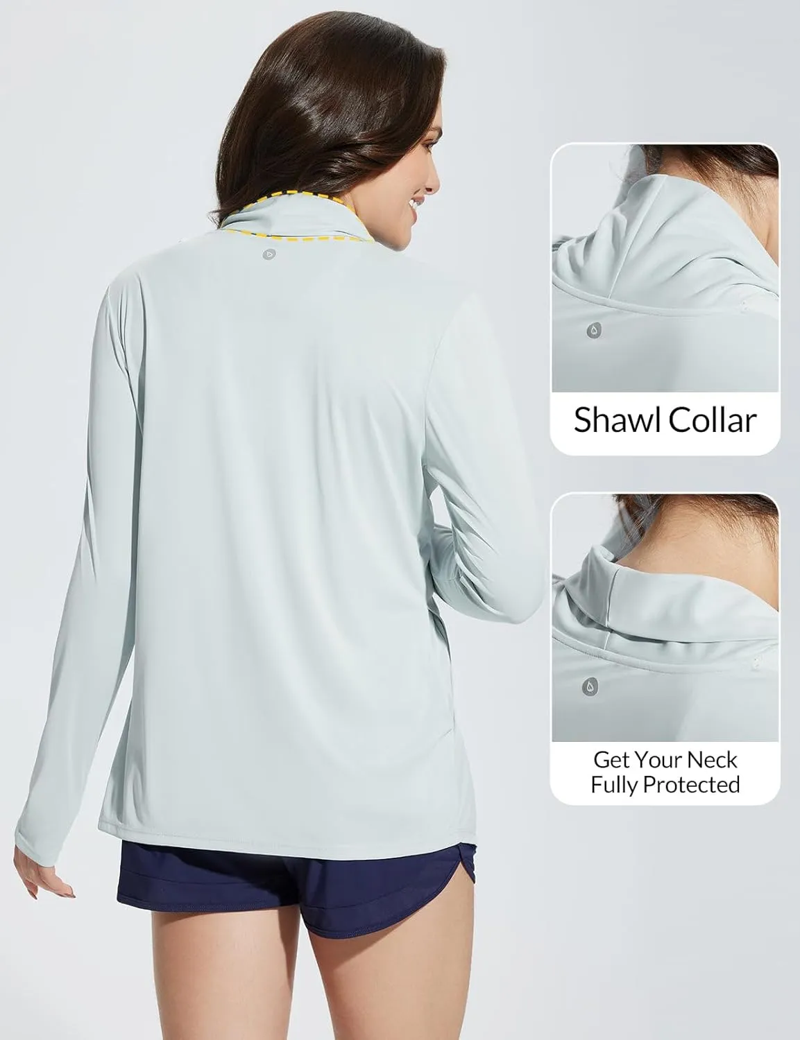 baleaf Women's Long Sleeve Sun Shirts UPF 50  Lightweight Open Front Cardigan with Pockets Beach Cover Up SPF Sun Wrap