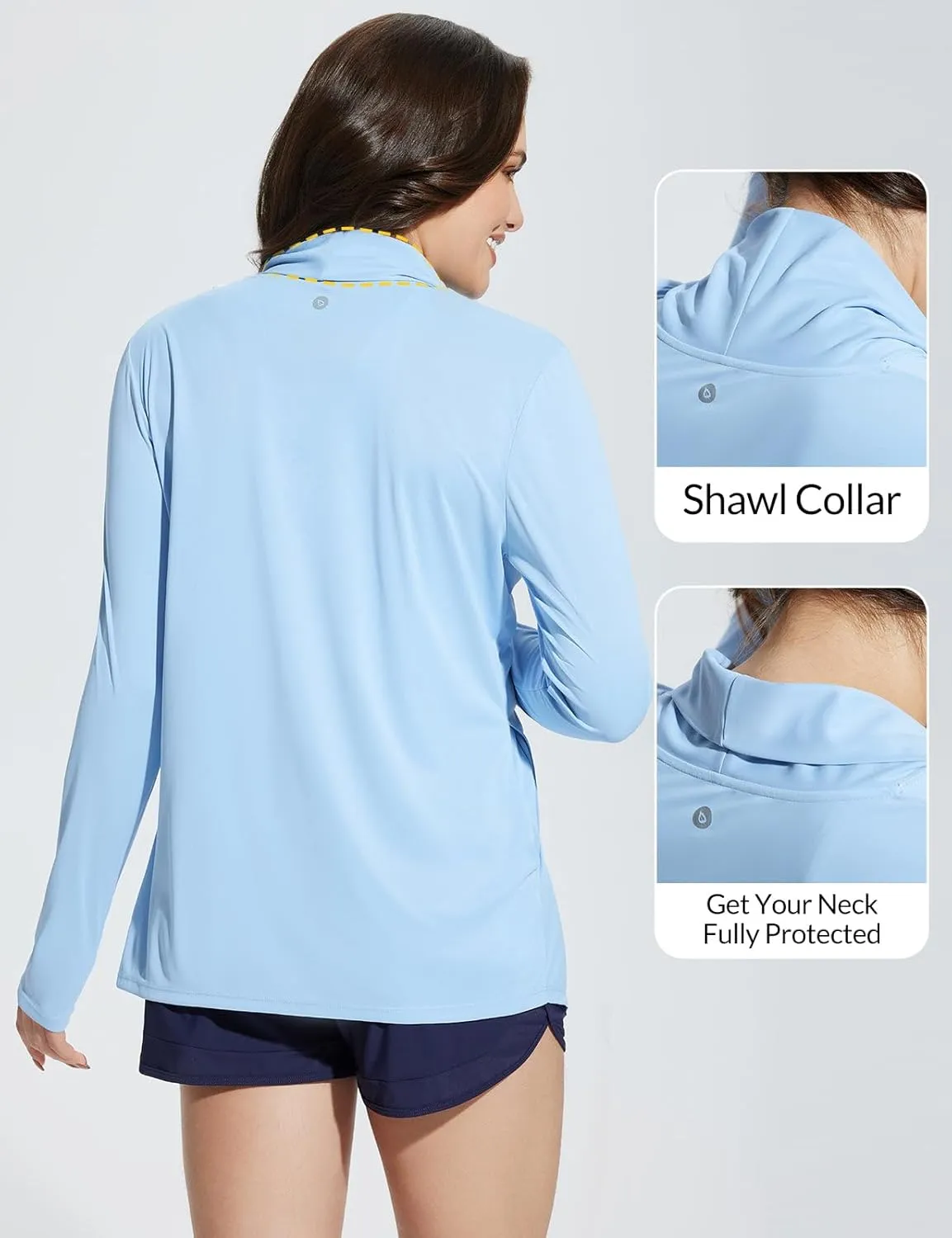 baleaf Women's Long Sleeve Sun Shirts UPF 50  Lightweight Open Front Cardigan with Pockets Beach Cover Up SPF Sun Wrap