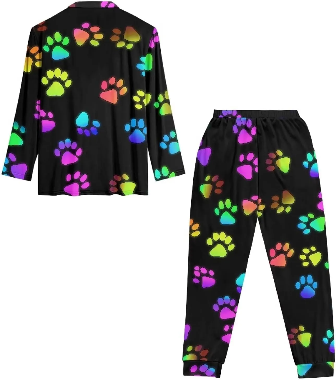 Biyejit Women's Two Piece Pajama Set Long Sleeve Lounge Sets Button Down Shirts and Jogger Pant PJs Soft Sleepwear Set