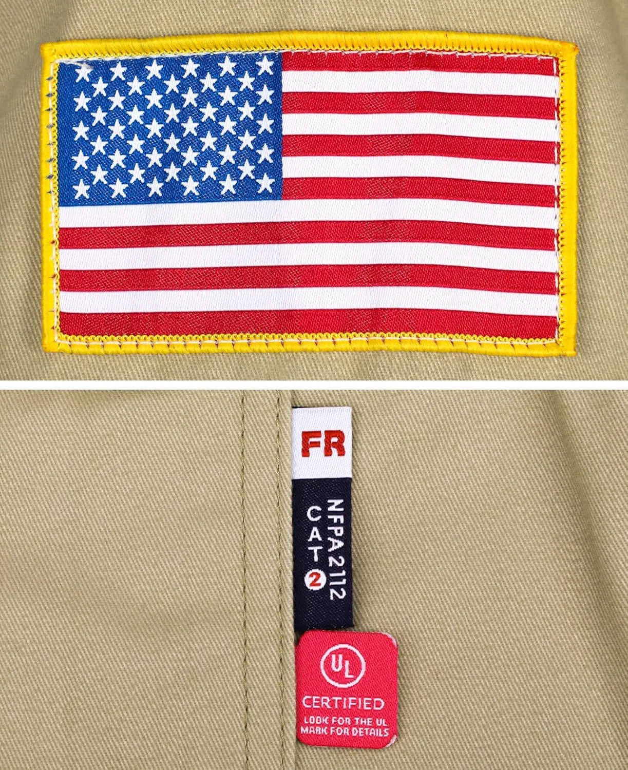 BOCOMAL FR Shirts High Visibility Button Down 7.5oz ANSI/ISEA Type O Class1 Flame Resistant Hi Vis Refective Safety Jacket