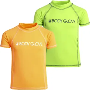 Body Glove Boys Swim Shirt - 2 Pack UPF 50  Quick Dry Sun Protection Short Sleeve Rash Guard for Boys Kids Swimwear (2T-14)