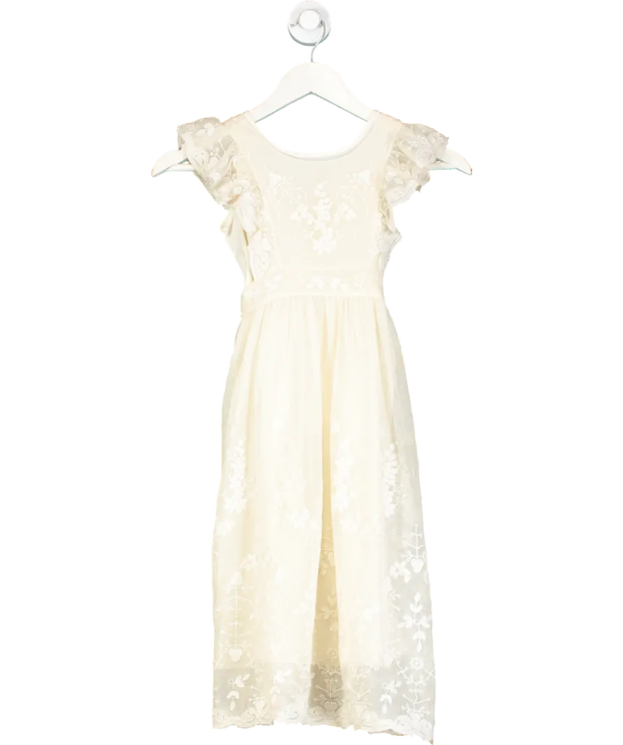 Bonpoint Cream Tulle Embroidered Dress 6 Years