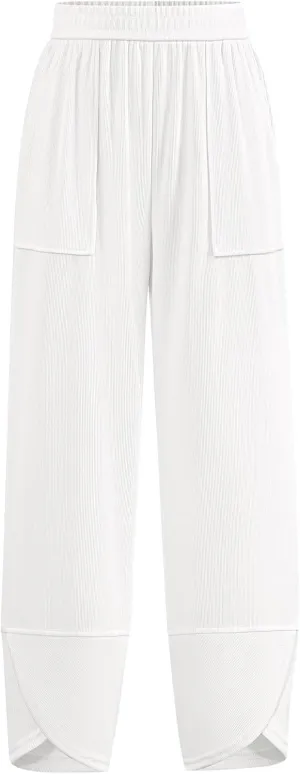 BTFBM Women's Wide Leg Palazzo Harem Pants Casual Loose Elastic Waist Sweatpants 2024 Fall Baggy Long Trousers Pockets