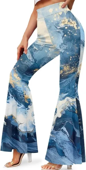 Bulopur Women High Waisted Yoga Flare Pants Bootcut Leggings Pants Workout Trousers Wide Leg Sweatpants