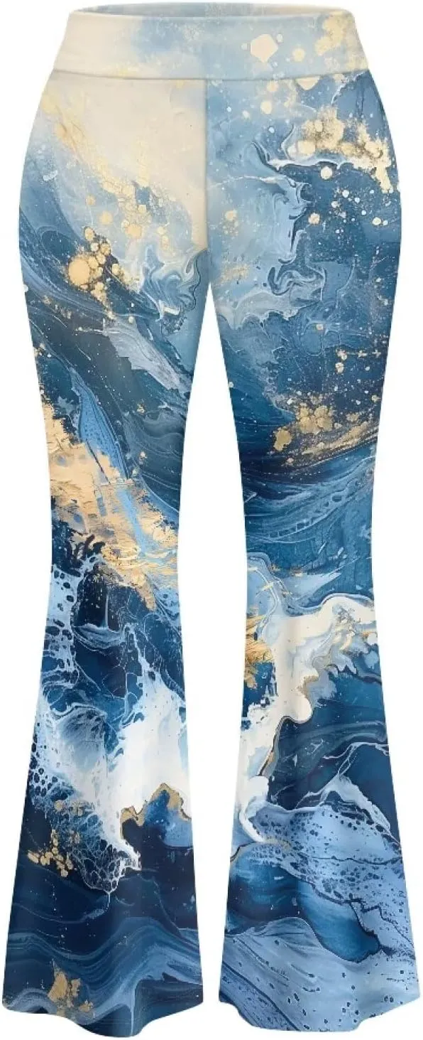 Bulopur Women High Waisted Yoga Flare Pants Bootcut Leggings Pants Workout Trousers Wide Leg Sweatpants