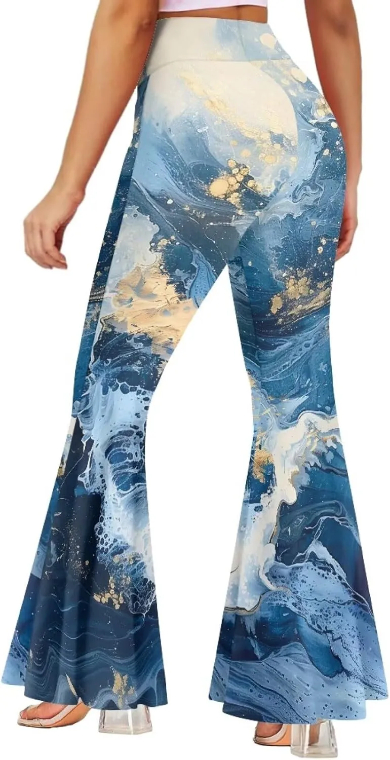 Bulopur Women High Waisted Yoga Flare Pants Bootcut Leggings Pants Workout Trousers Wide Leg Sweatpants