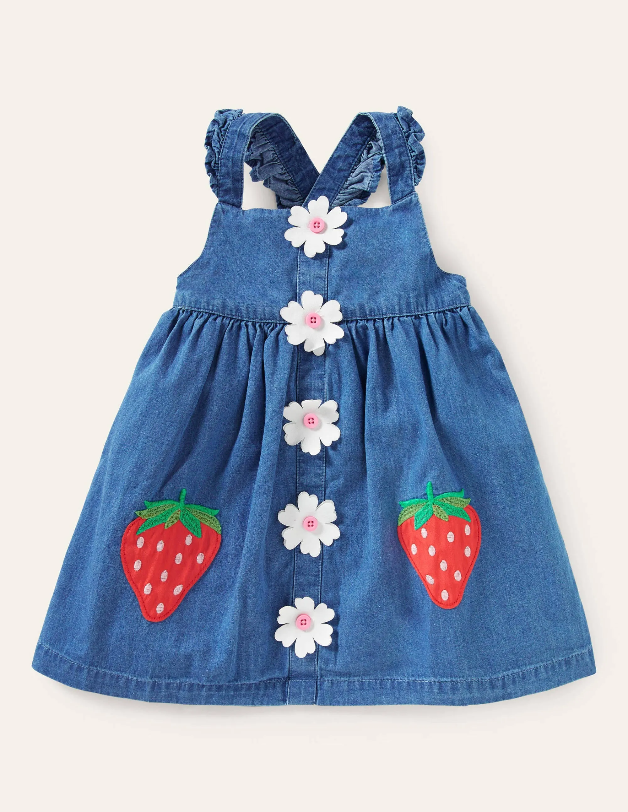 Button-up Woven Dress-Bright Bluebell Daisy