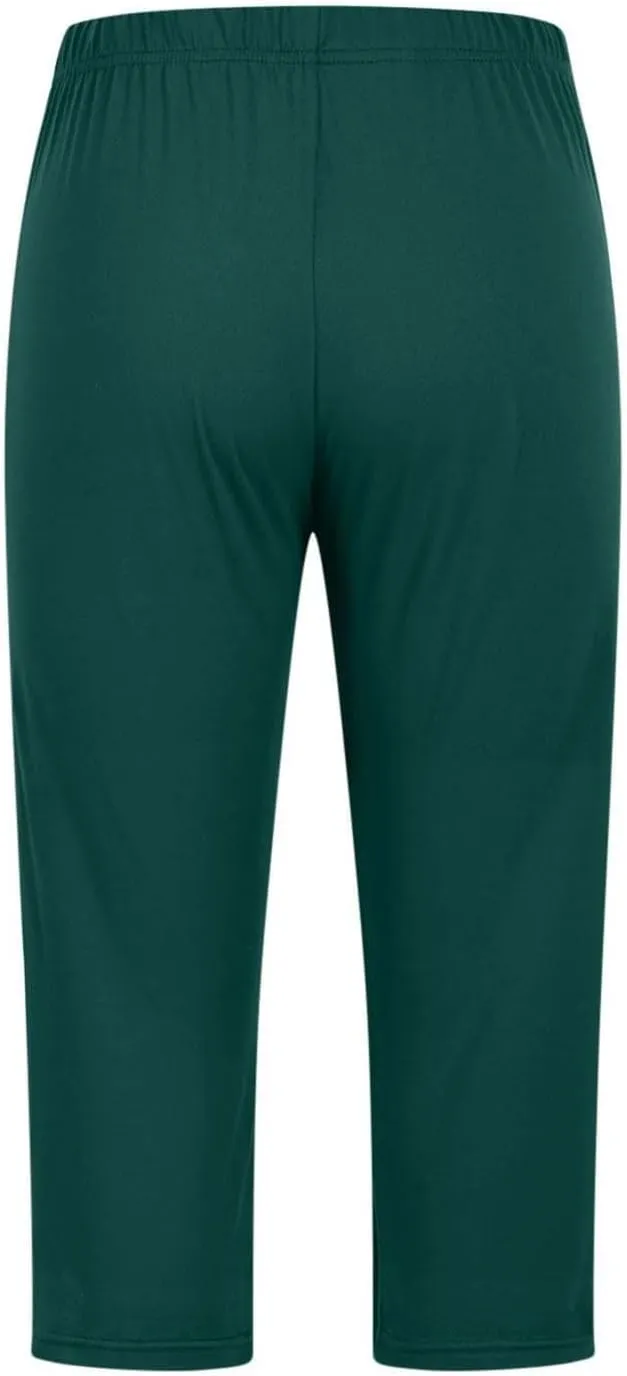 Capri Leggings for Women Rhinestone High Waist Capris Pants Tummy Control Knee Length Slim Fit Yoga Cropped Trouser
