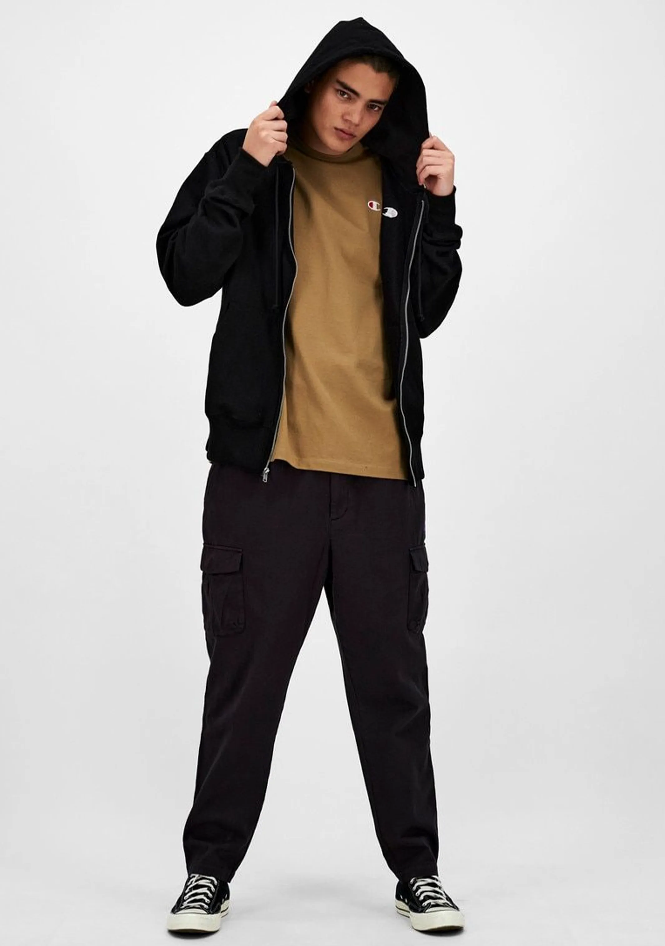 Champion Mens Fleece Zip Hoodie <br> AVXLA1 BLK
