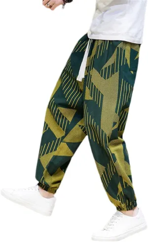 China Style Men's Joggers Pants Thin Bloomers Harem Pants Printed Casual Hip Hop Trousers