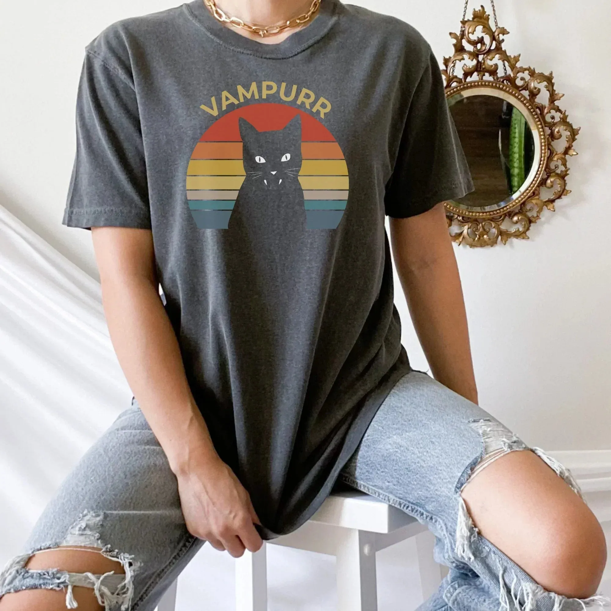 Comfort Colors, Cat Halloween Shirt, Fall Apparel, Gothic Hoodie, Witchy Shirt, Cat Lovers Shirt, Witchy Sweatshirt, Cat Mom TShirt