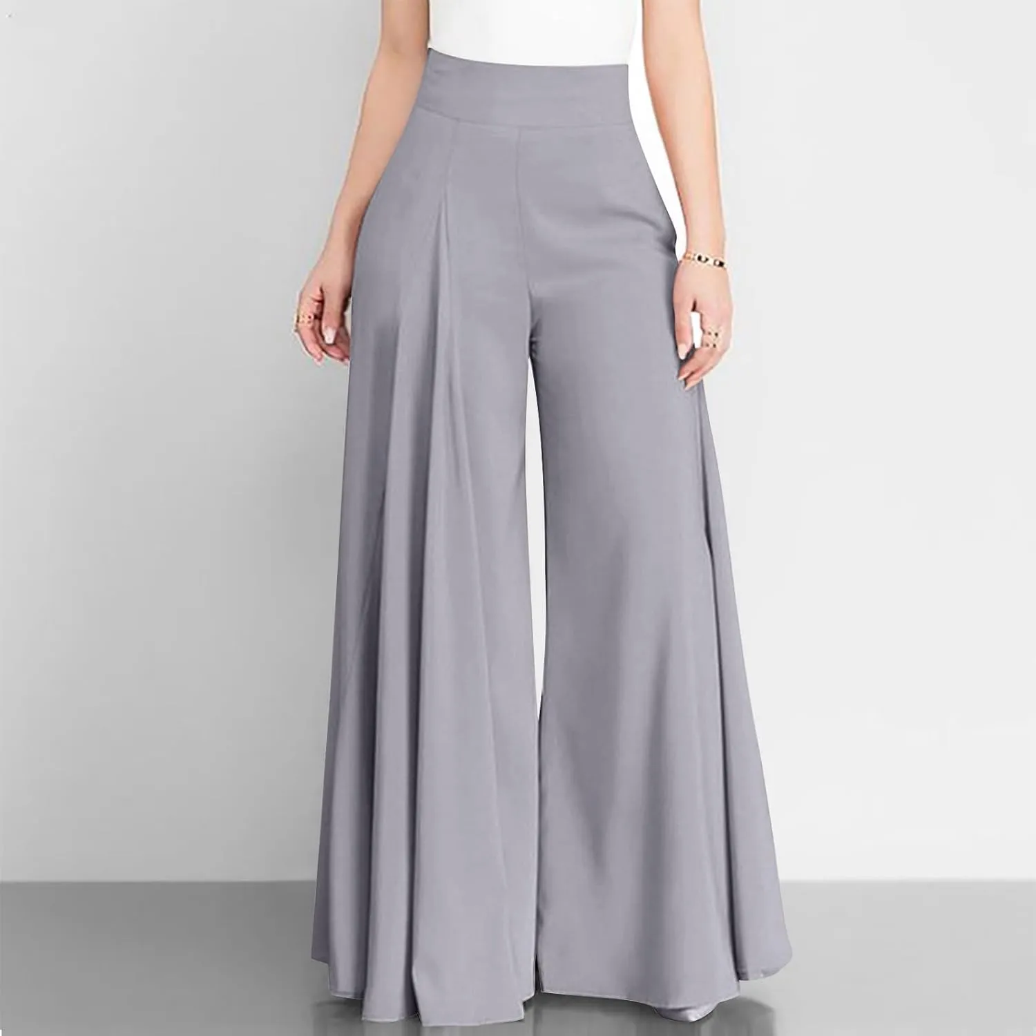 Comfy Wide Leg Yoga Pant for Women Casual Bbaggy Cargo Pants Solid Color High Waist Trousers Flowy Sports Sweatpants