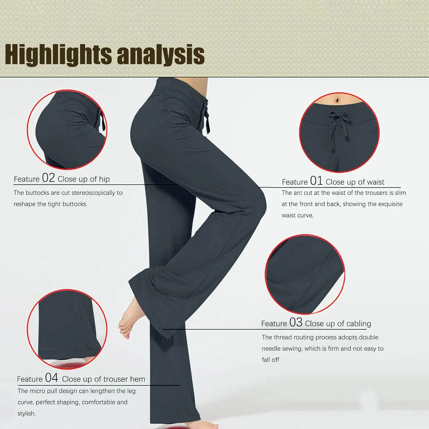 Crossover Flare Leggings for Women High Waist V Cross Bootcut Bell Bottoms Workout Flared Yoga Pants with Pocket