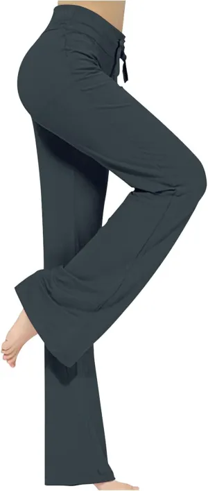 Crossover Flare Leggings for Women High Waist V Cross Bootcut Bell Bottoms Workout Flared Yoga Pants with Pocket