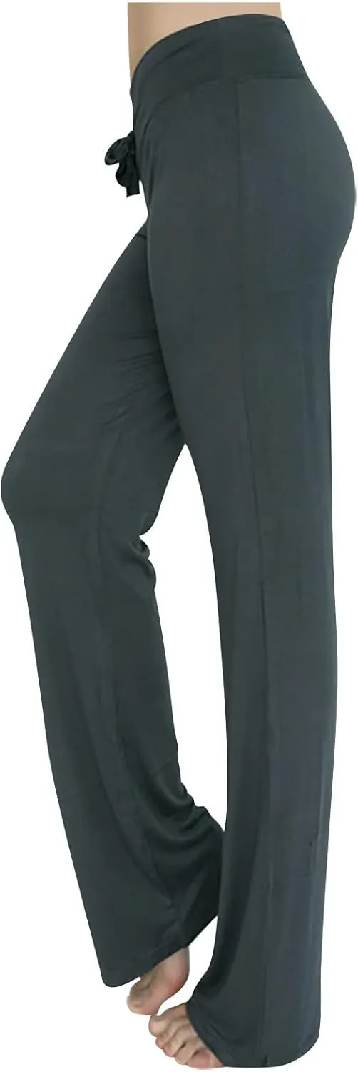 Crossover Flare Leggings for Women High Waist V Cross Bootcut Bell Bottoms Workout Flared Yoga Pants with Pocket