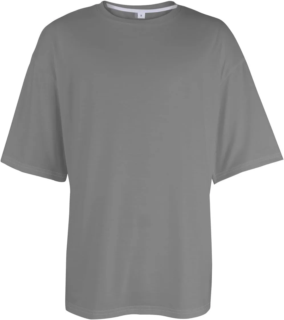 Drop Shoulder Tshirt Men 2025 Summer Casual Short Sleeve Crew Neck Shirt Dry Fit Basic Tops Gym Shirts Men Oversized