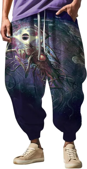 Elastic Waist Hippie Pant Street Feel Casual Sweatpants Mens Linen Cargo Jogger Pant Anime Clothes Baggy Sweatpants