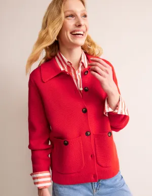 Emily Wool Blend Cardigan-Post Box Red