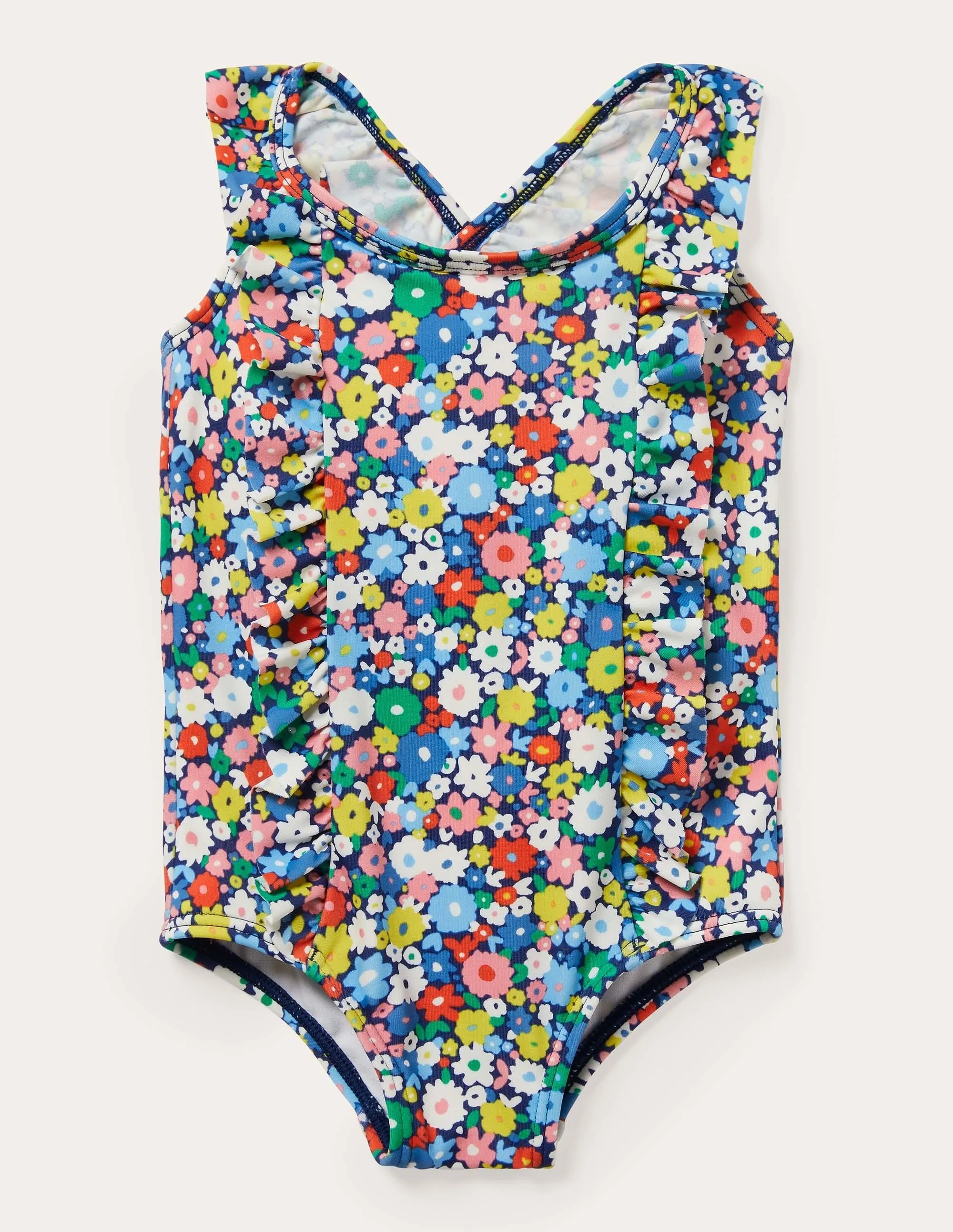 Frilly Cross-back Swimsuit-Firecracker Flowerpatch