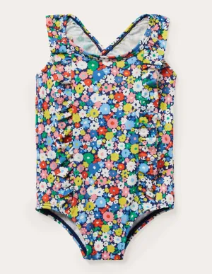 Frilly Cross-back Swimsuit-Firecracker Flowerpatch