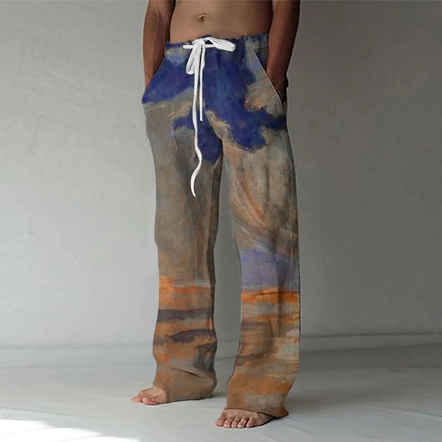 GIERIDUC Cargo Jogger Pants for Men Mens Dress Slacks Expandable Waist Orange Cargo Shorts for Men Mens Joggers Tall Length