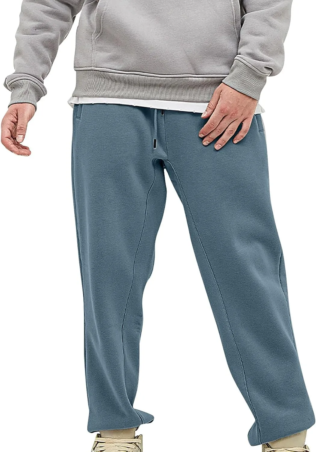 GIERIDUC Men's Casual Joggers Pants Mens White Sweat Pants with Pockets Summer Work Pants for Men Tight Baseball Long Pants
