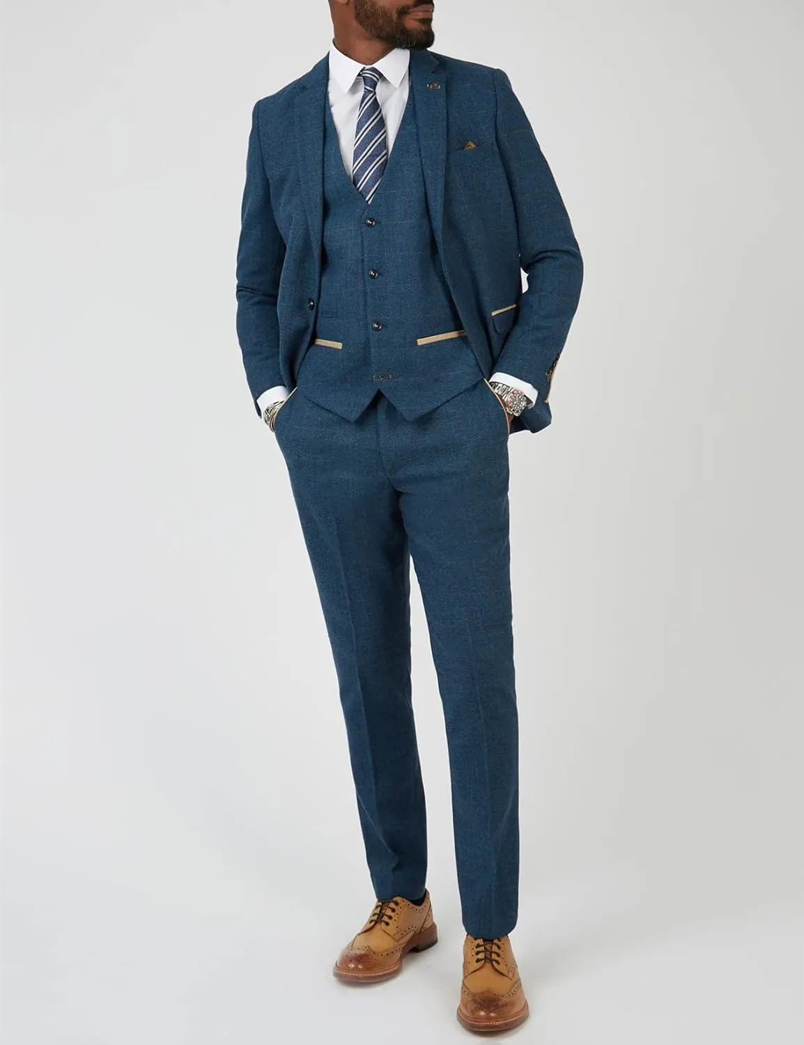 Herringbone Tweed Men's Business Suits Set Regular Fit 3 Pieces Blazer Vest Pants for Wedding Grooms Warm and Elegantms
