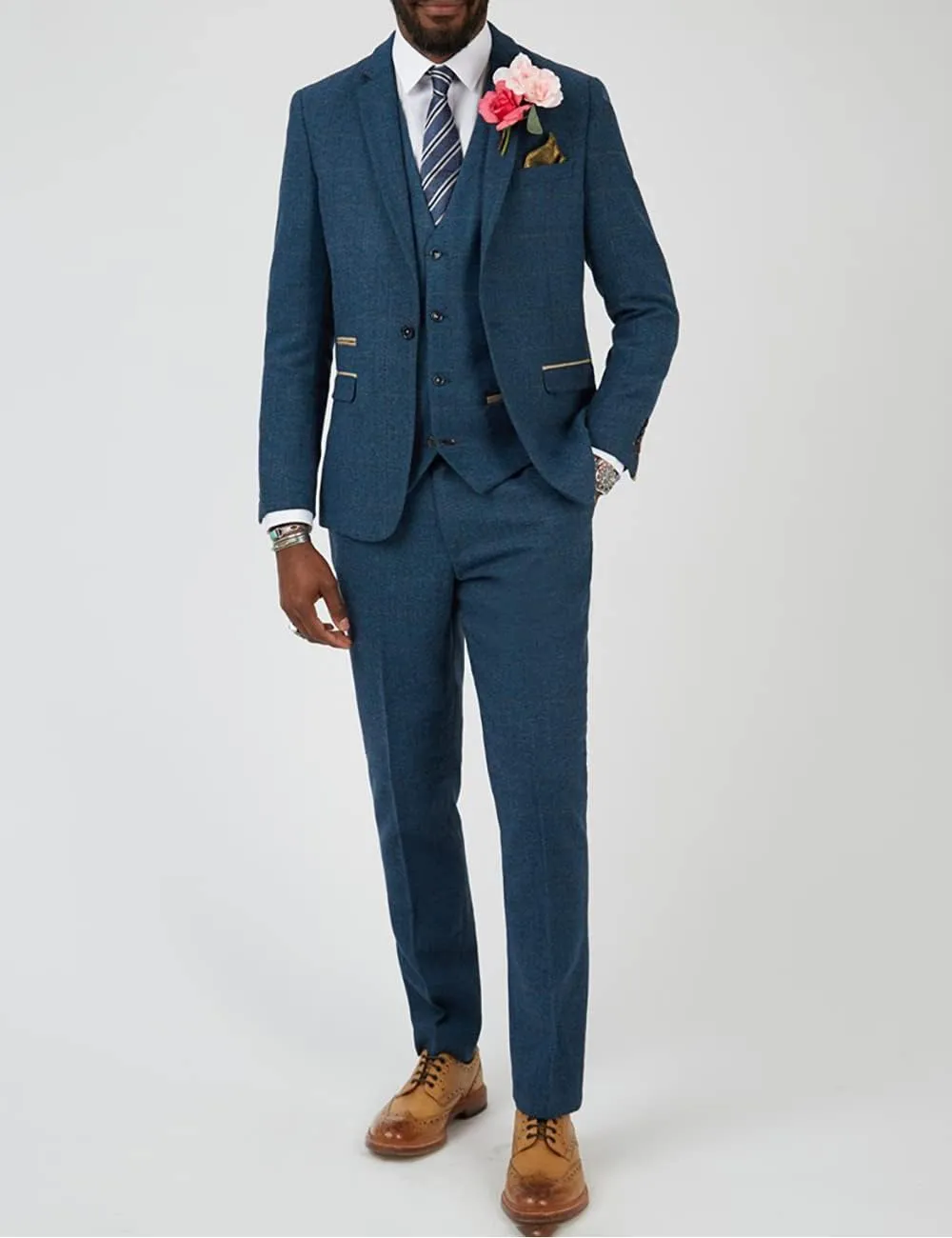 Herringbone Tweed Men's Business Suits Set Regular Fit 3 Pieces Blazer Vest Pants for Wedding Grooms Warm and Elegantms