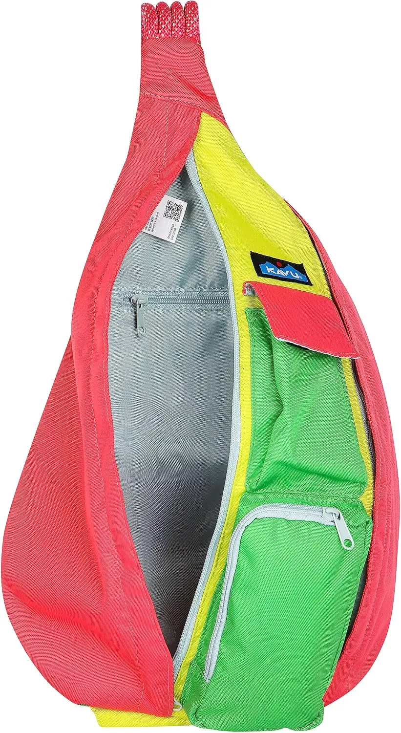 KAVU Original Rope Sling Bag with Adjustable Rope Shoulder Strap - Carnival
