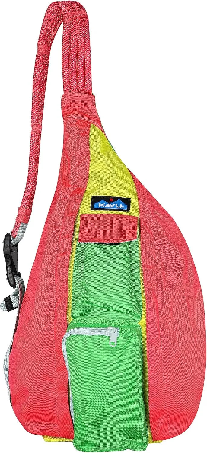 KAVU Original Rope Sling Bag with Adjustable Rope Shoulder Strap - Carnival