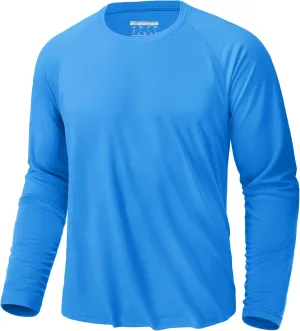 KEFITEVD Men's UV Sun Protection UPF 50  Shirts Long Sleeve Rash Guard Workout Quick Dry Shirt for Hiking Fishing Swimming