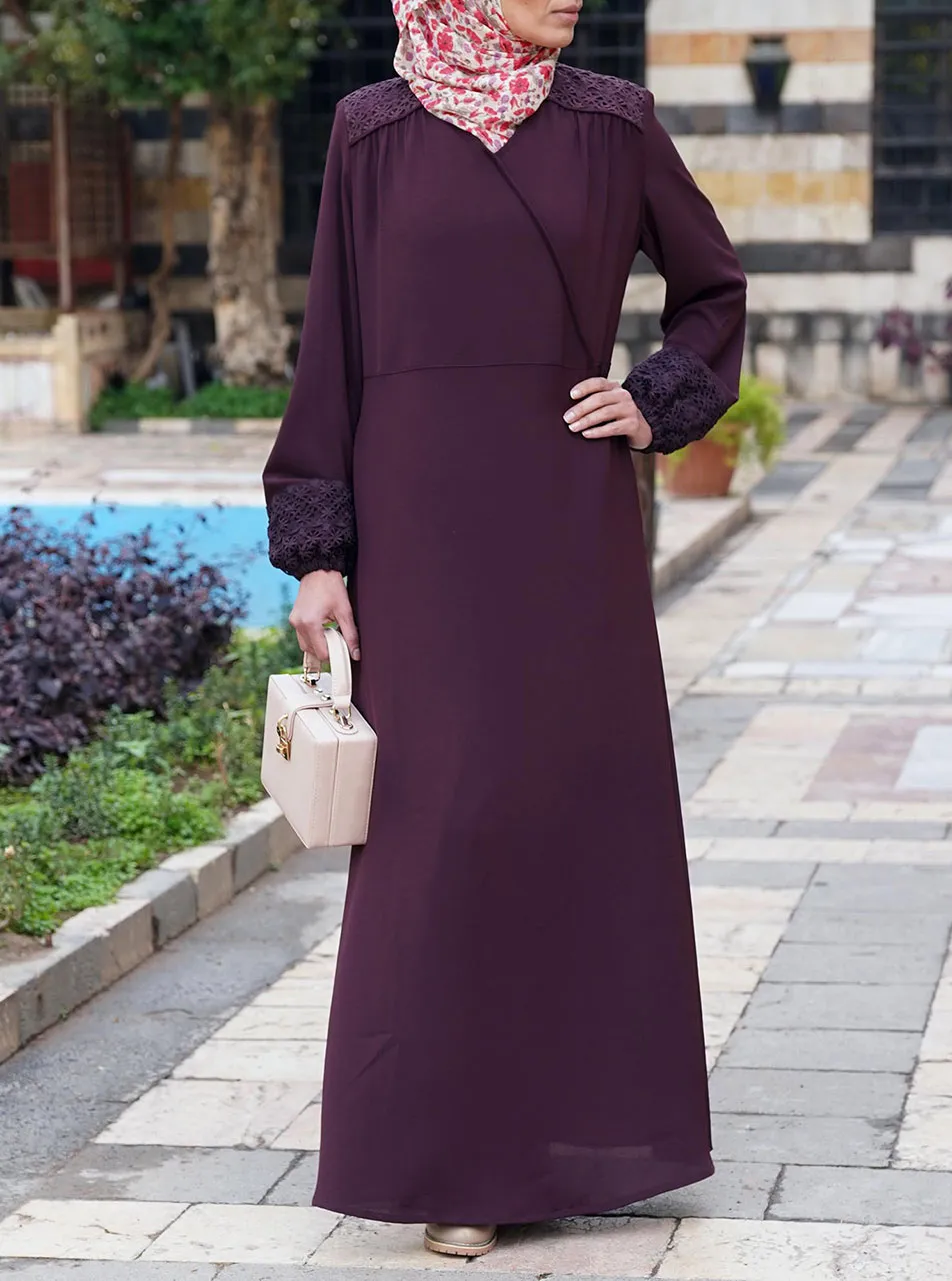 Lace Crossover Abaya