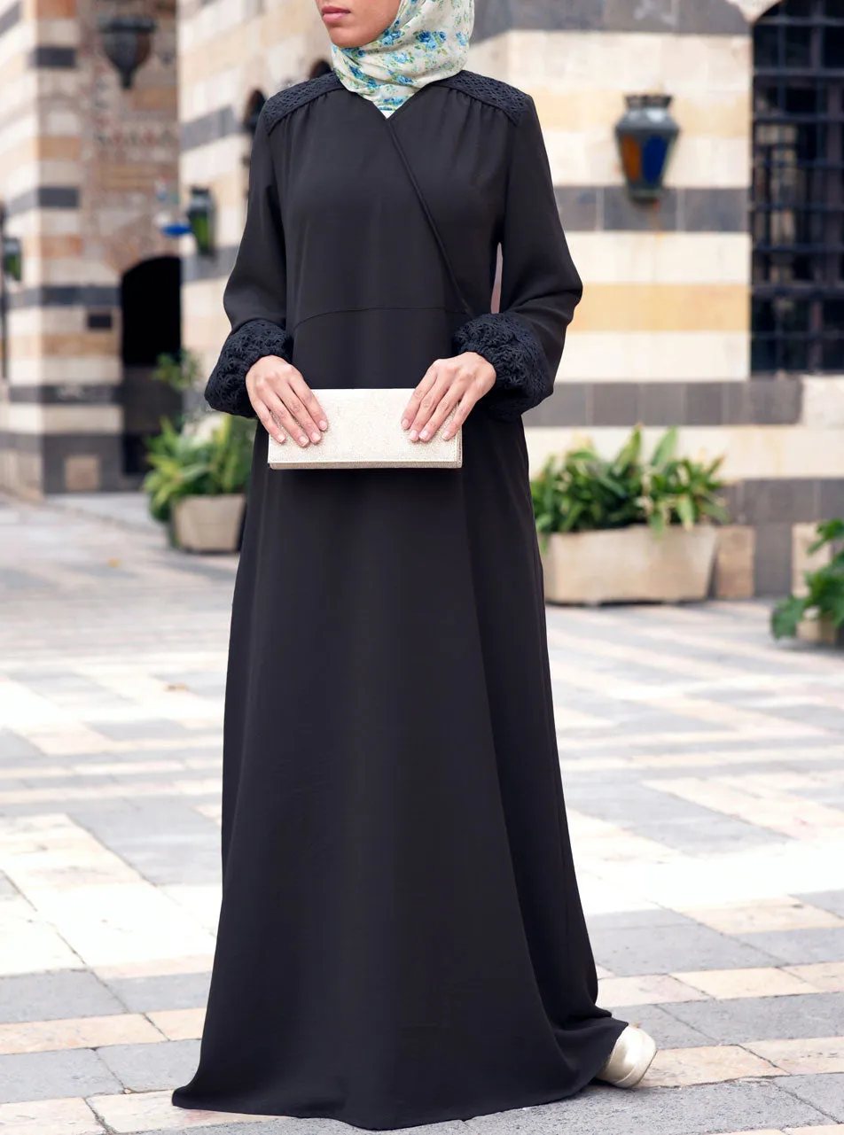 Lace Crossover Abaya