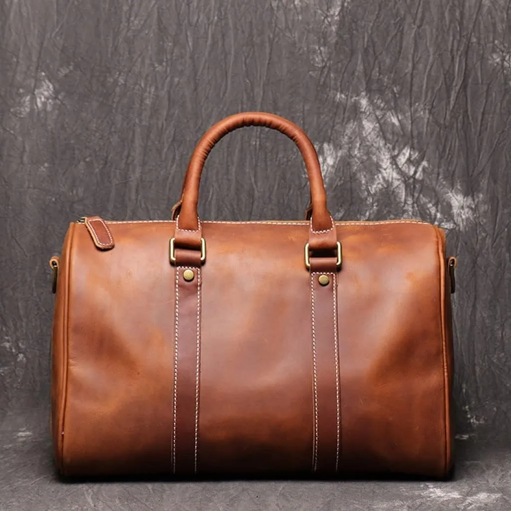 Large Men's Handbag Crazy Horse Leather Briefcase Men's Business Travel Bag Men's Shoulder Messenger Bag