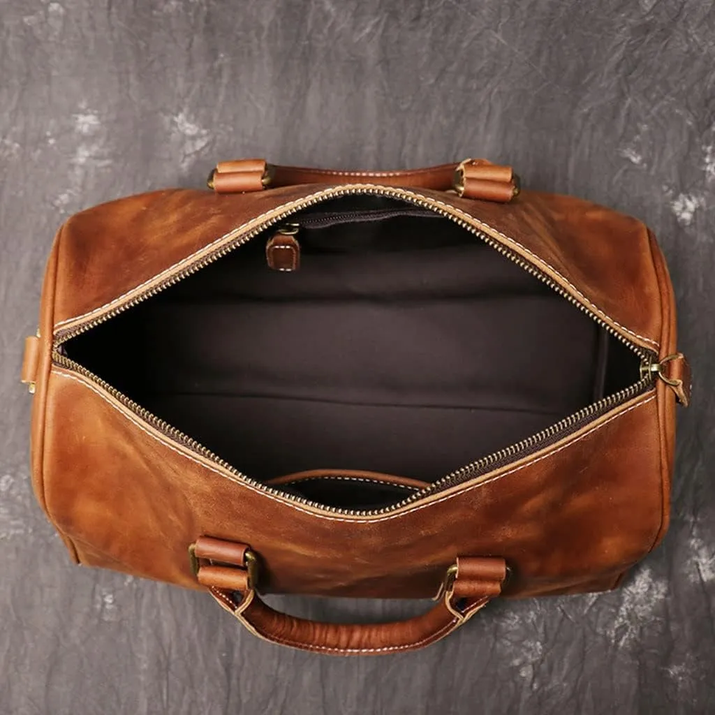 Large Men's Handbag Crazy Horse Leather Briefcase Men's Business Travel Bag Men's Shoulder Messenger Bag