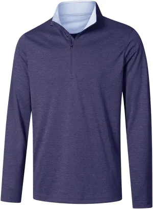 Long Sleeve Golf Shirt Men 1/4 Zip Pullover Mens Long Sleeve Sun Protection Shirts UPF 50 Lightweight Athletic Pullover