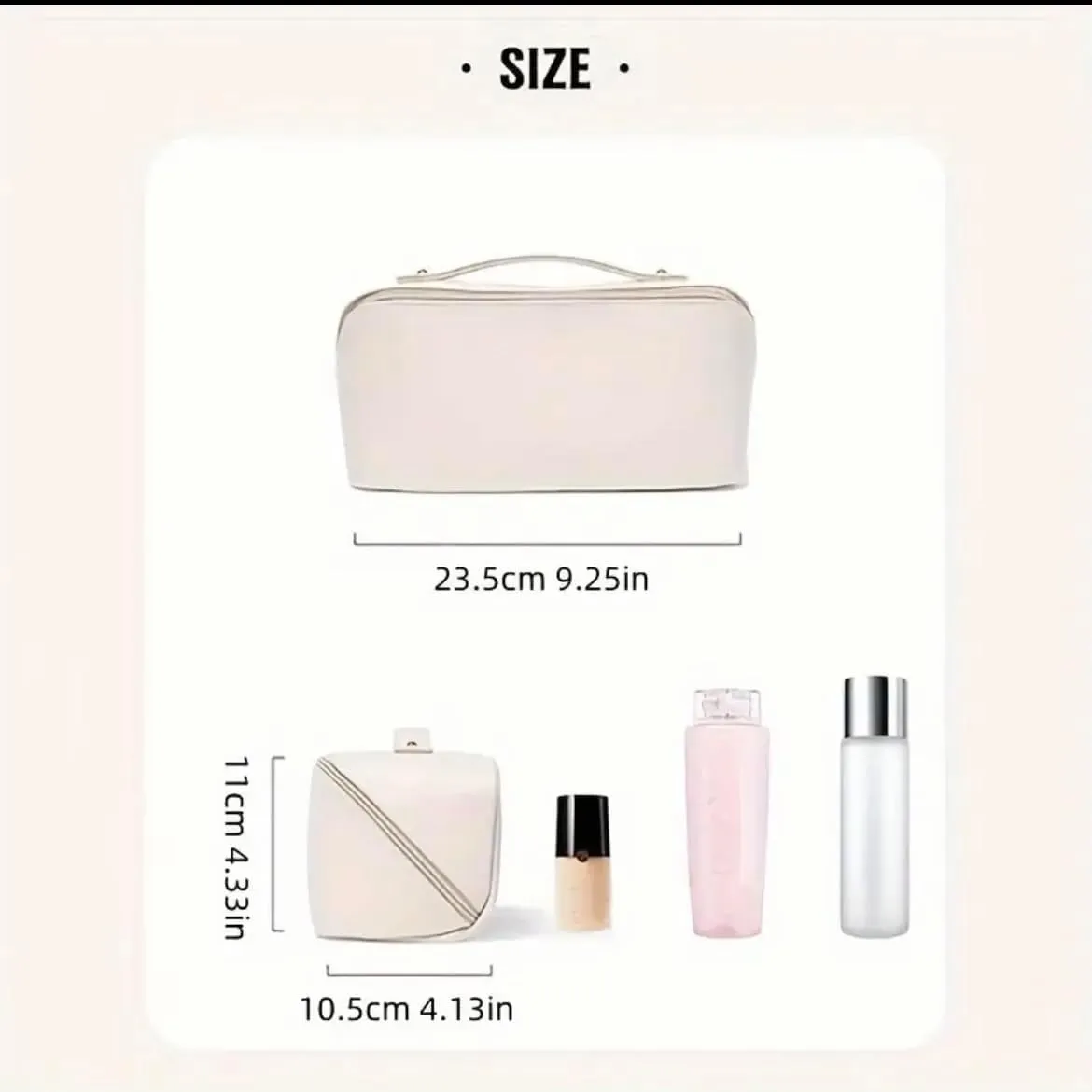 Luxury Makeup Bag for Women, Cosmetic bag, Makeup case,Travel makeup bag,Toiletry bag, Large, Waterproof, portable, Open Flat, Make up Organizer with Divider and Handle (White)