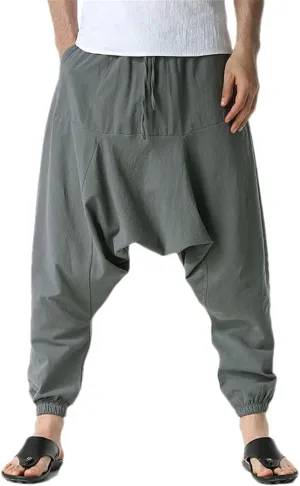 Men's African Print Harem Pants Bohoyoga Drop Crotch Jogging Sweatpants Hip Hop Trousers