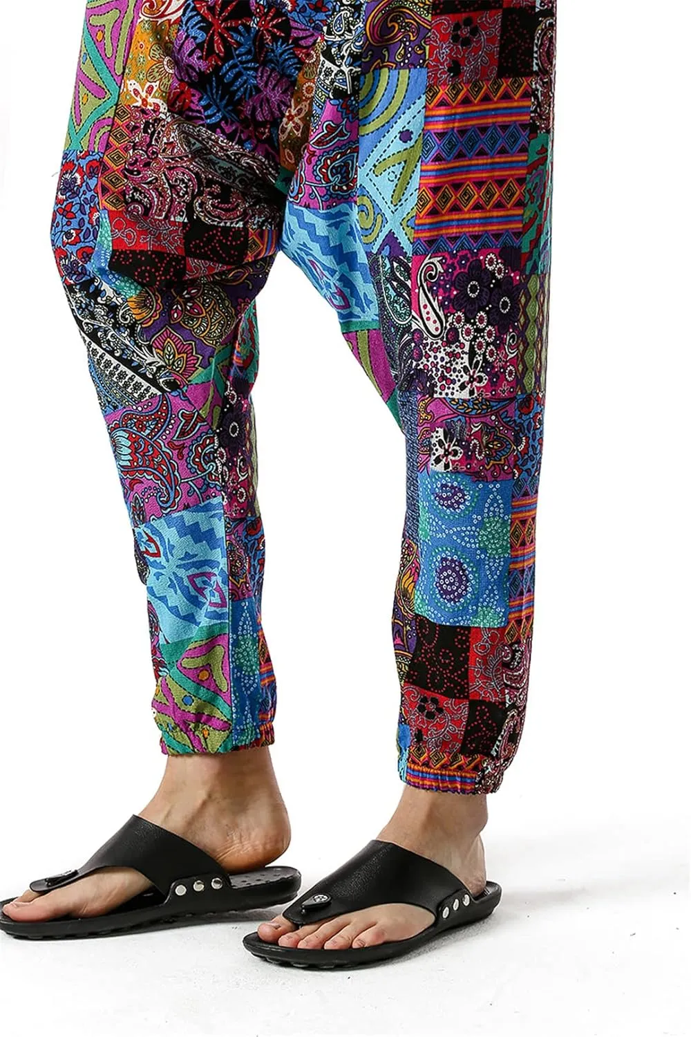 Men's African Print Harem Pants Bohoyoga Drop Crotch Jogging Sweatpants Hip Hop Trousers