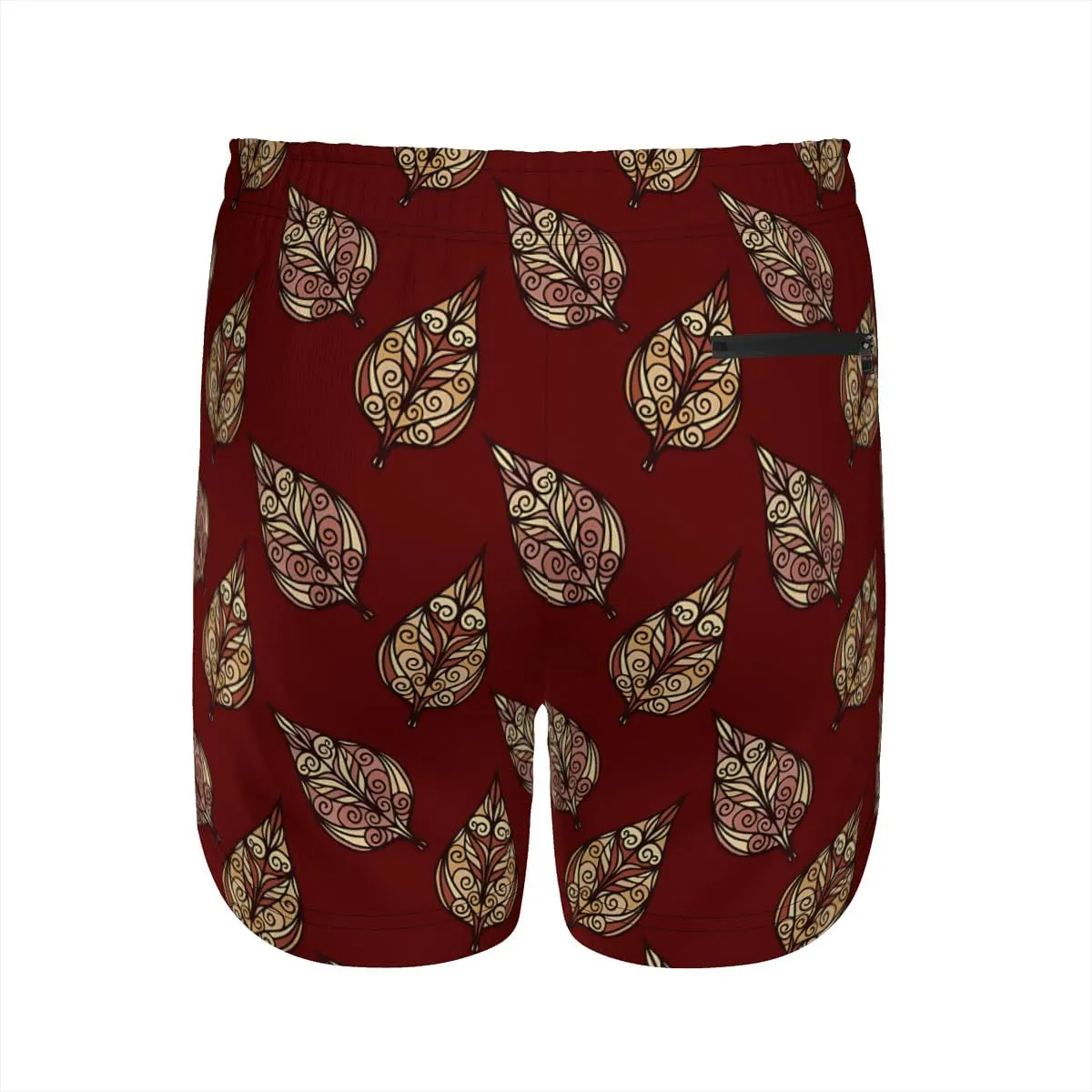 Men's Cruise Vacation Trunks Silk Tree Leaf Patterned Swim Trunks Travel-Friendly Quick-Packing Lightweight Easy