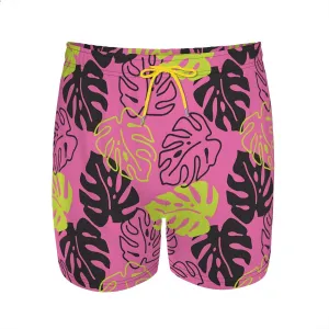 Men's Durable surf Trunks Monstera Leaf Print Shorts Travel-Friendly Quick-Packing Lightweight Easy